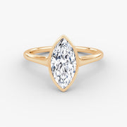 Marquise Cut - Bezel Ring - 14 K Gold